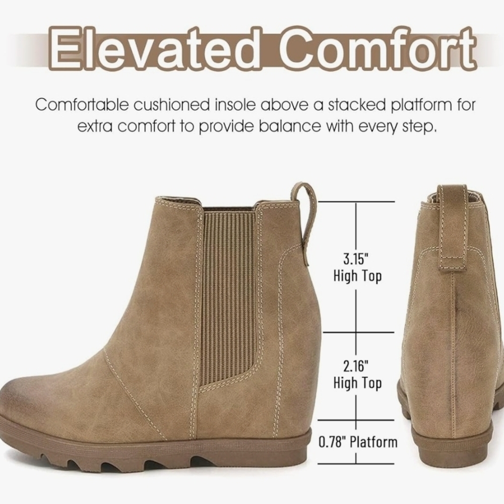 Women's Tan Ankle Boots - Picture 4 of 6